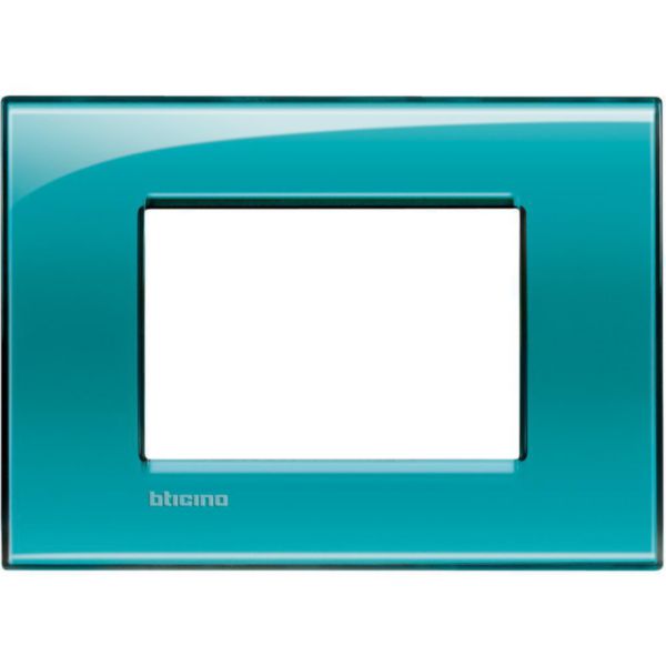 Square cover plate 3 modules - green deep