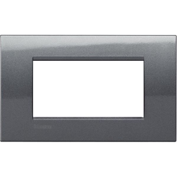 Square cover plate 4 modules - steel