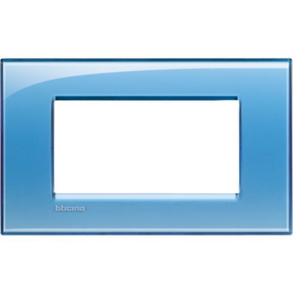 Square cover plate 4 modules - blue deep