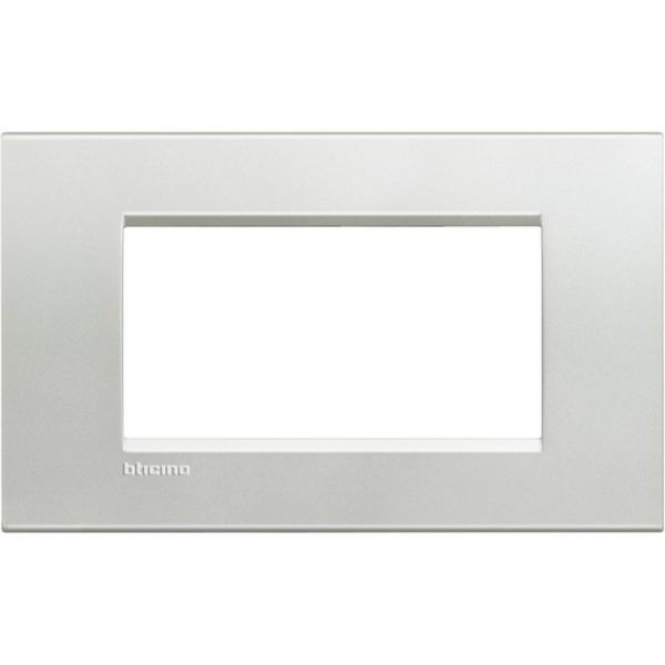 Square cover plate 4 modules - silver