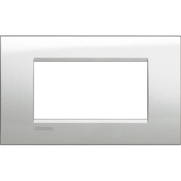 Square cover plate 4 modules - silver moon