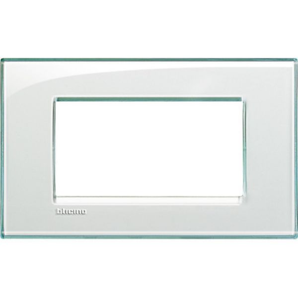 Square cover plate 4 modules - acquamarine