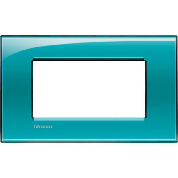 Square cover plate 4 modules - green deep