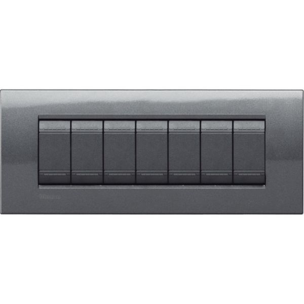 Square cover plate 7 modules - steel