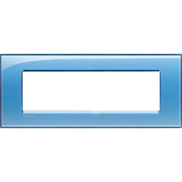 Square cover plate 7 modules - blue deep