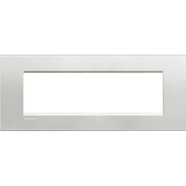 Square cover plate 7 modules - silver