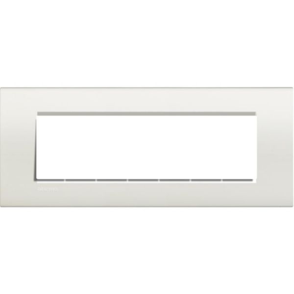 Square cover plate 7 modules - white