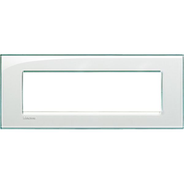 Square cover plate 7 modules - acquamarine