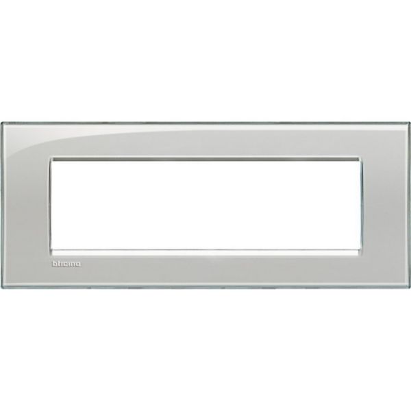 Square cover plate 7 modules - grey ice