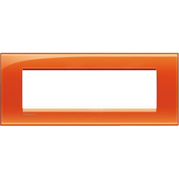 Square cover plate 7 modules - orange deep