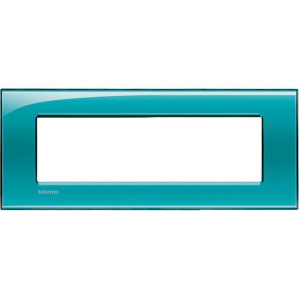 Square cover plate 7 modules - green deep