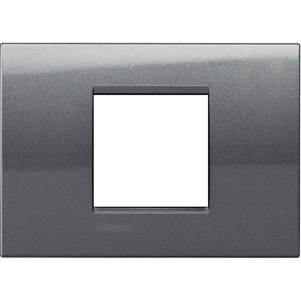 Square cover plate 2 modules centred - steel