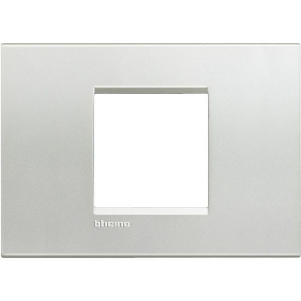 Square cover plate 2 modules centred - silver