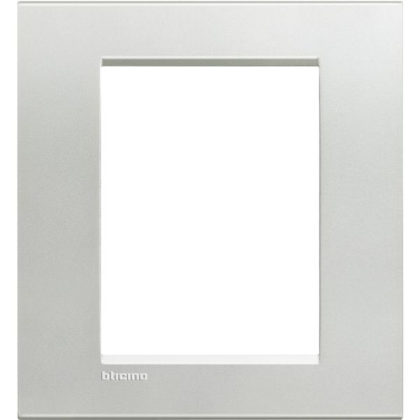Square cover plate 3+3 modules - silver