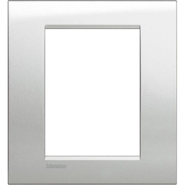 Square cover plate 3+3 modules - silver moon