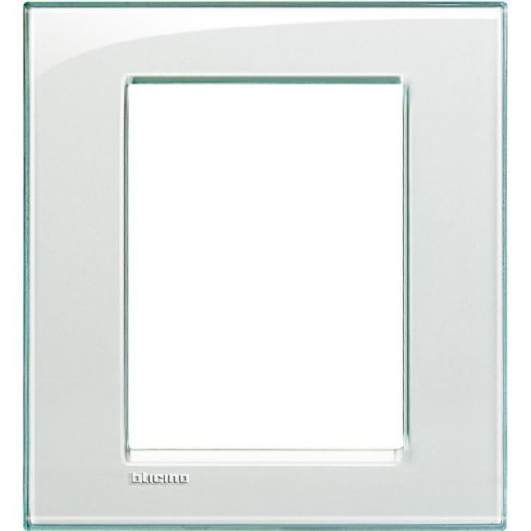 Square cover plate 3+3 modules - acquamarine