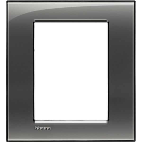Square cover plate 3+3 modules - London smoke