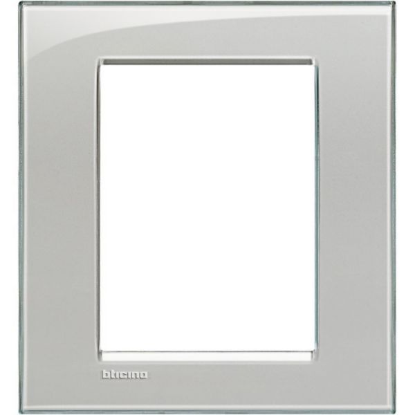 Square cover plate 3+3 modules - grey ice