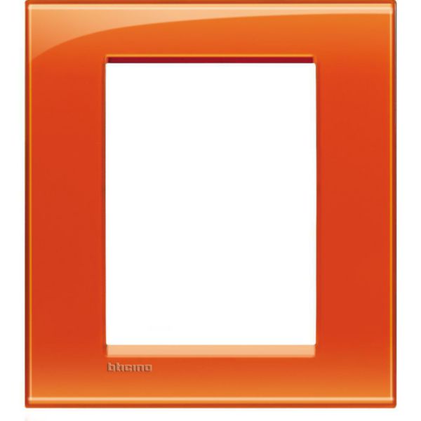 Square cover plate 3+3 modules - orange deep