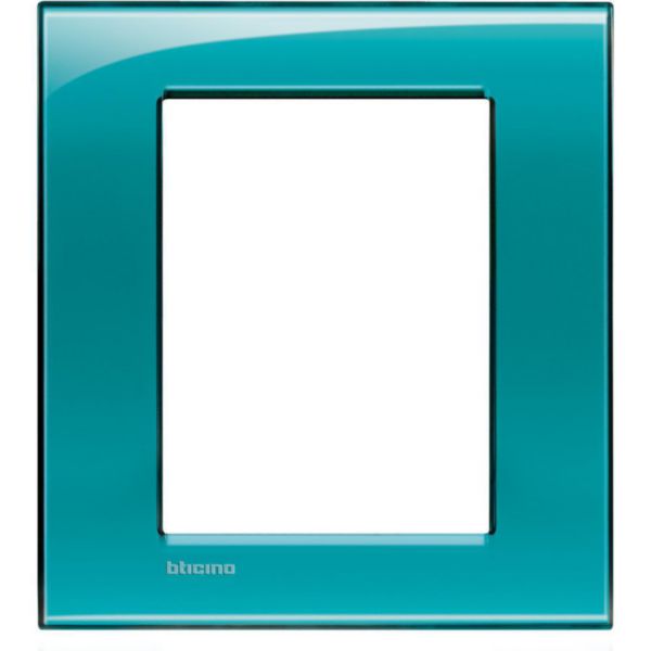 Square cover plate 3+3 modules - green deep