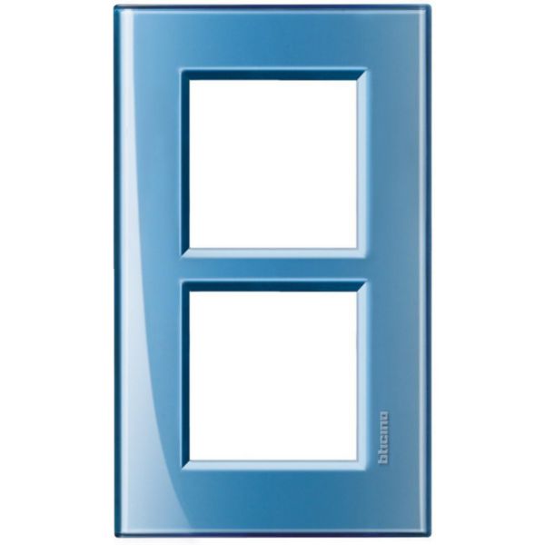 Square cover plate 2x2P 57mm blue