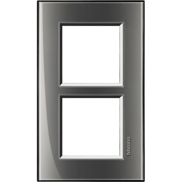 Square cover plate 2x2P 57mm London fog