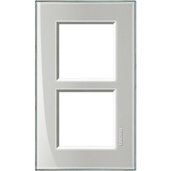Square cover plate 2x2P 57mm Cold grey