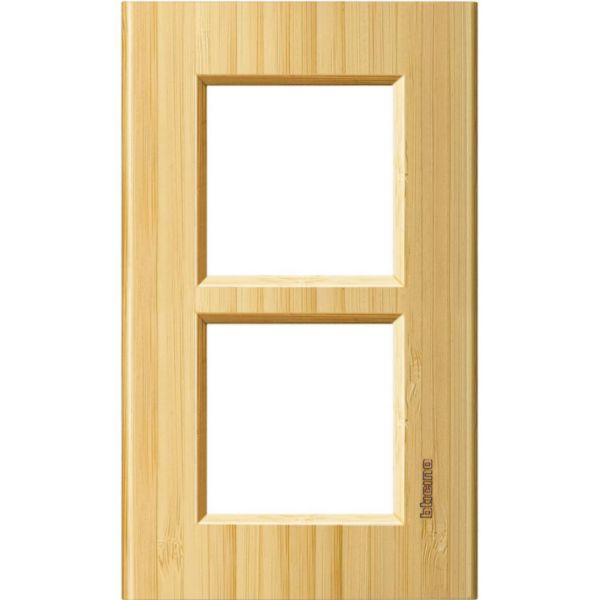 Square cover plate 2x2P 57mm Bamboo