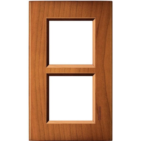 Square cover plate 2x2P 57mm Cherrywood