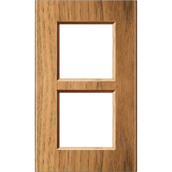 Square cover plate 2x2P 57mm Walnut