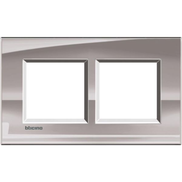 Square cover plate 2x2P 57mm nickel