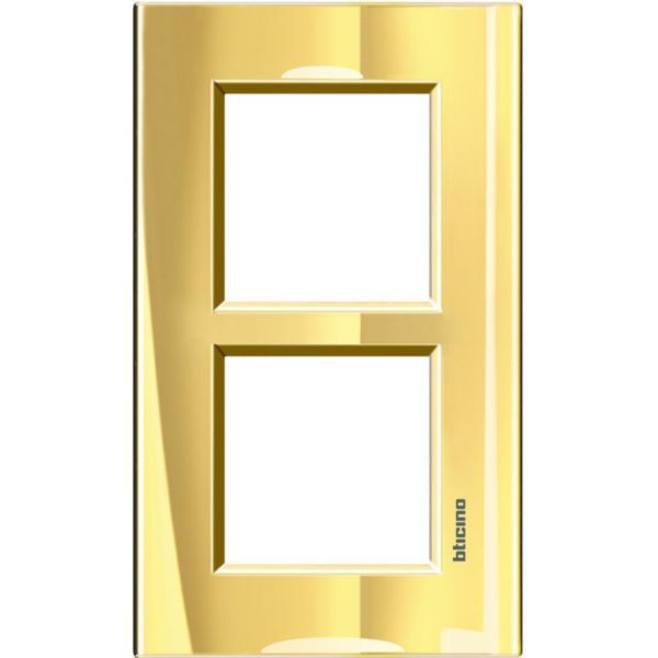 Square cover plate 2x2P 57mm Ice gold