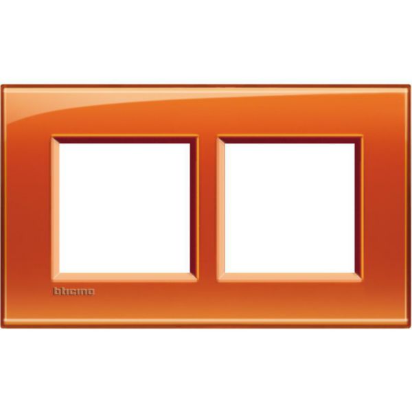 Square cover plate 2x2P 57mm orange