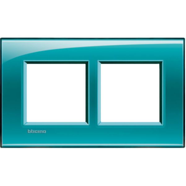 Square cover plate 2x2P 57mm green