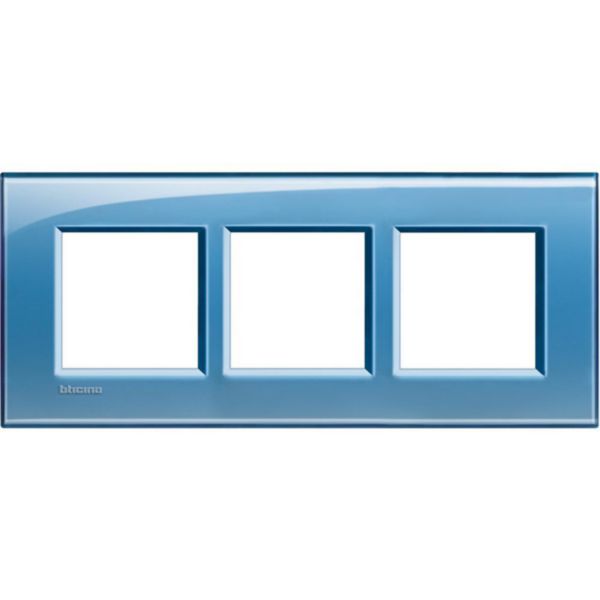 Square cover plate 2x3P 57mm blue