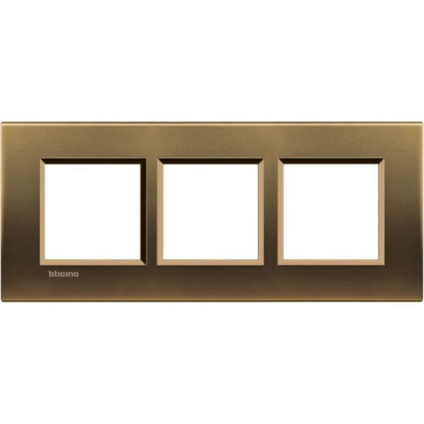 Square cover plate 2x3P 57mm bronze