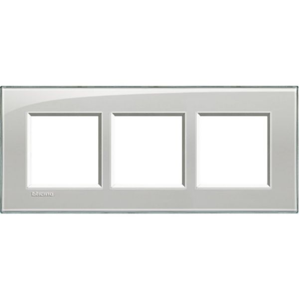 Square cover plate 2x3P 57mm Cold grey