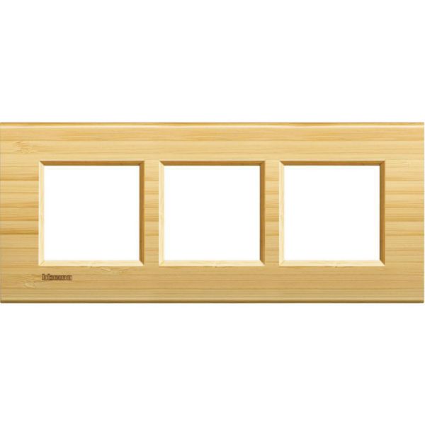 Square cover plate 2x3P 57mm Bamboo