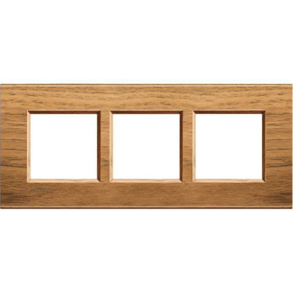 Square cover plate 2x3P 57mm Walnut