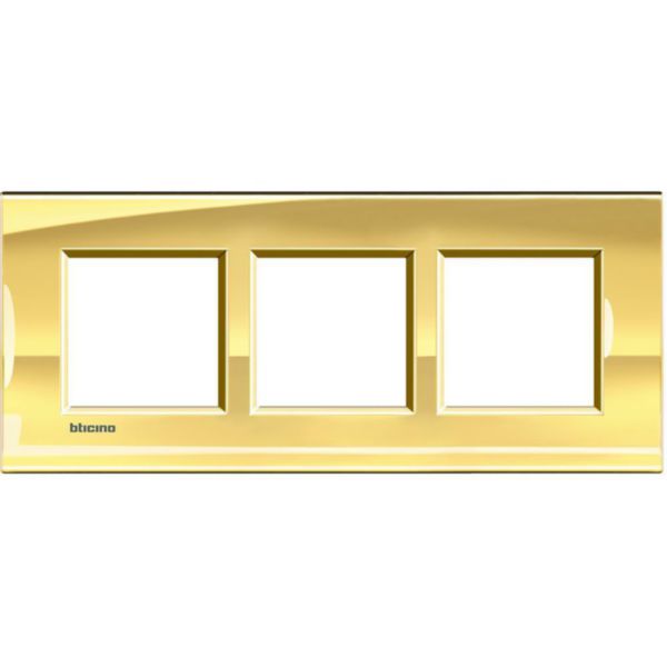 Square cover plate 2x3P 57mm Ice gold