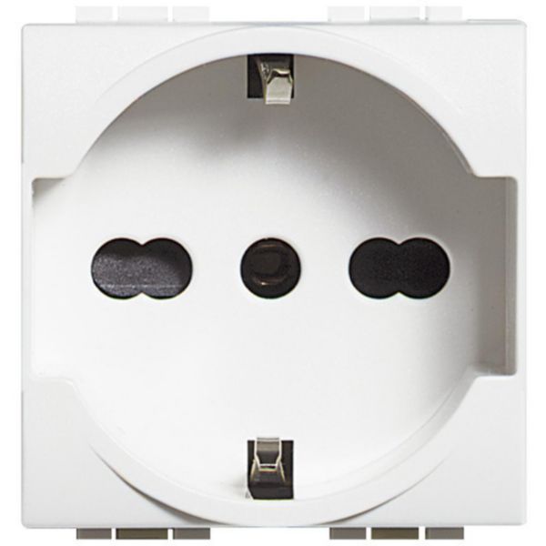 Socket 2P+T 16A 250 Vac - earth lateral contacts for Plugs german standard