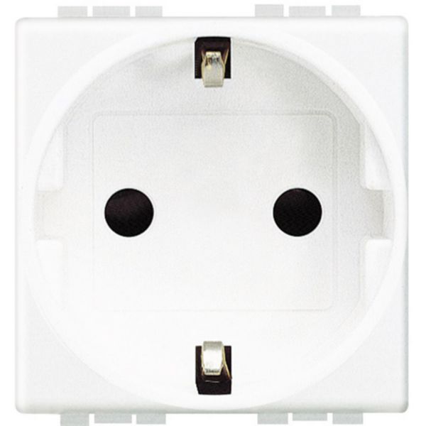 Socket 2P+T 16A 250 Vac with earth lateral contacts - german standard