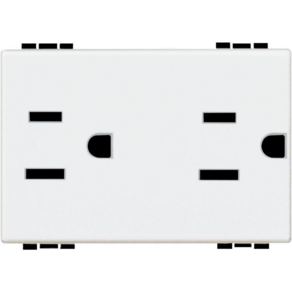Socket duplex universal 2P+T 15A 127/250 Vac - american standard