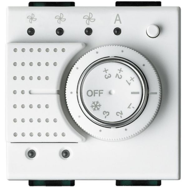Room temperature control sensor for heating and cooling systems with knob for +/- 3 °C.