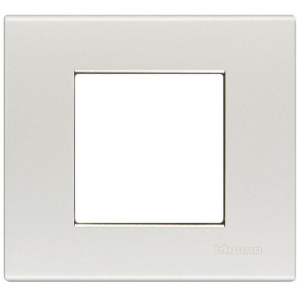 2 module cover plate - Glossy silver