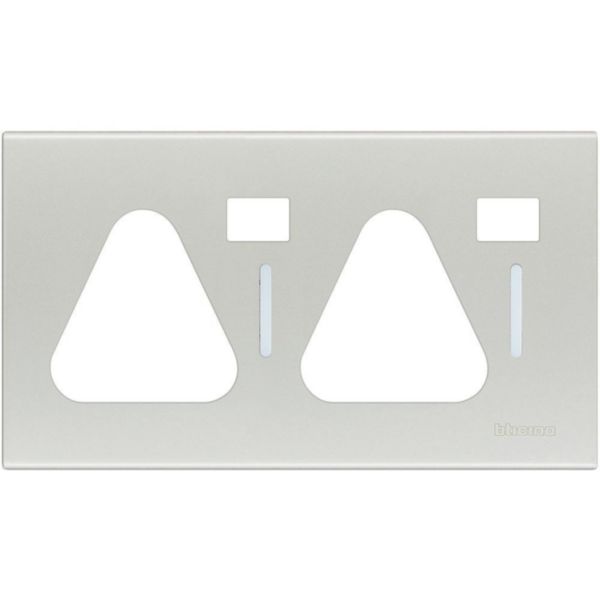 2 gang cover plate - Glossy silver (for items N4152, NT5152)