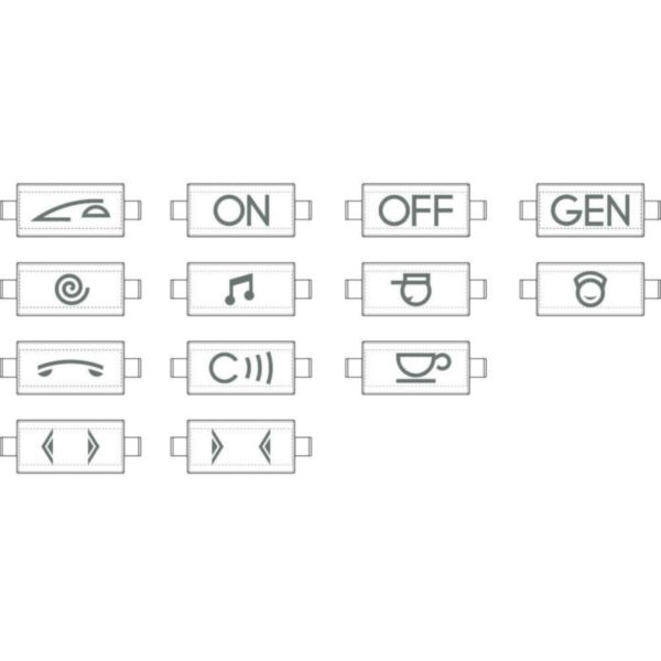 Kit of lens for key cover customizable - 13 symbols - 5 for type (for axial control devices)