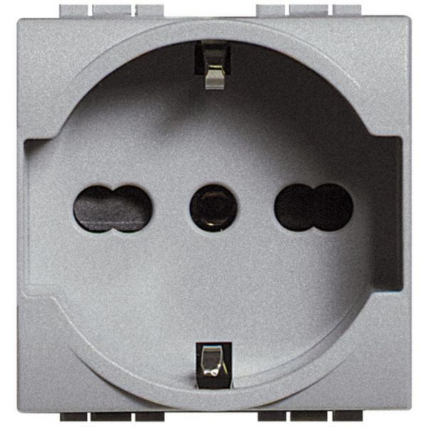 Socket 2P+T 16A 250 Vac - earth lateral contacts for Plugs german standard