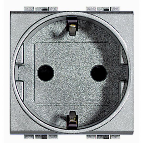 Socket 2P+T 16A 250 Vac with earth lateral contacts - german standard