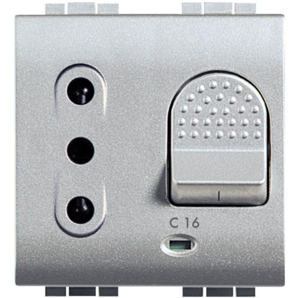 Thermal-magnetic interlocked socket2P+T 16A